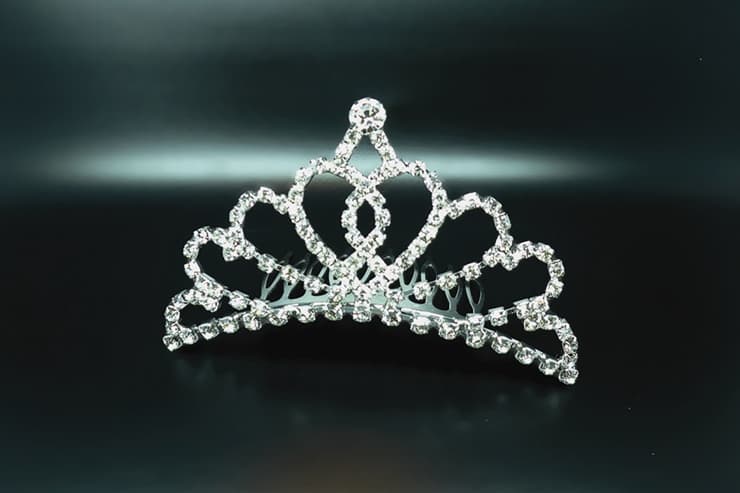 TR0310 Rhinestone Tiara Comb Medium