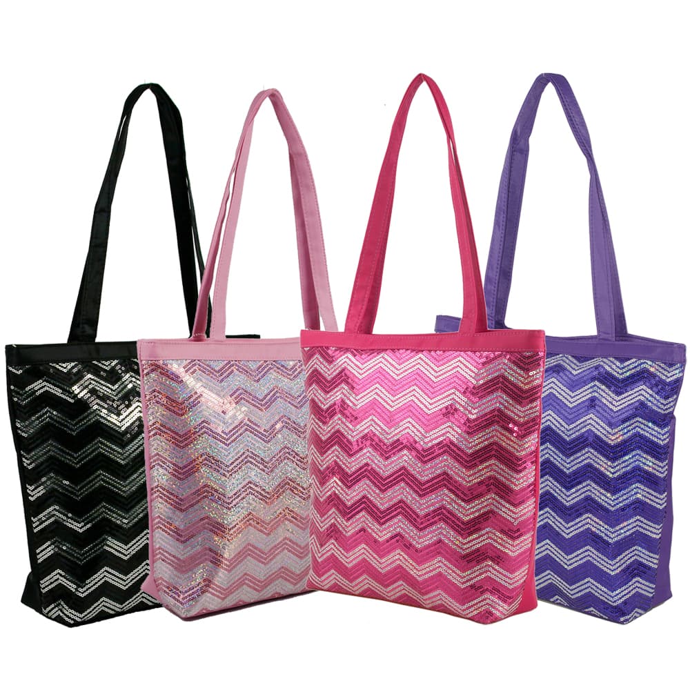 Chevron Sequin Totes 44521 Black 210000020400