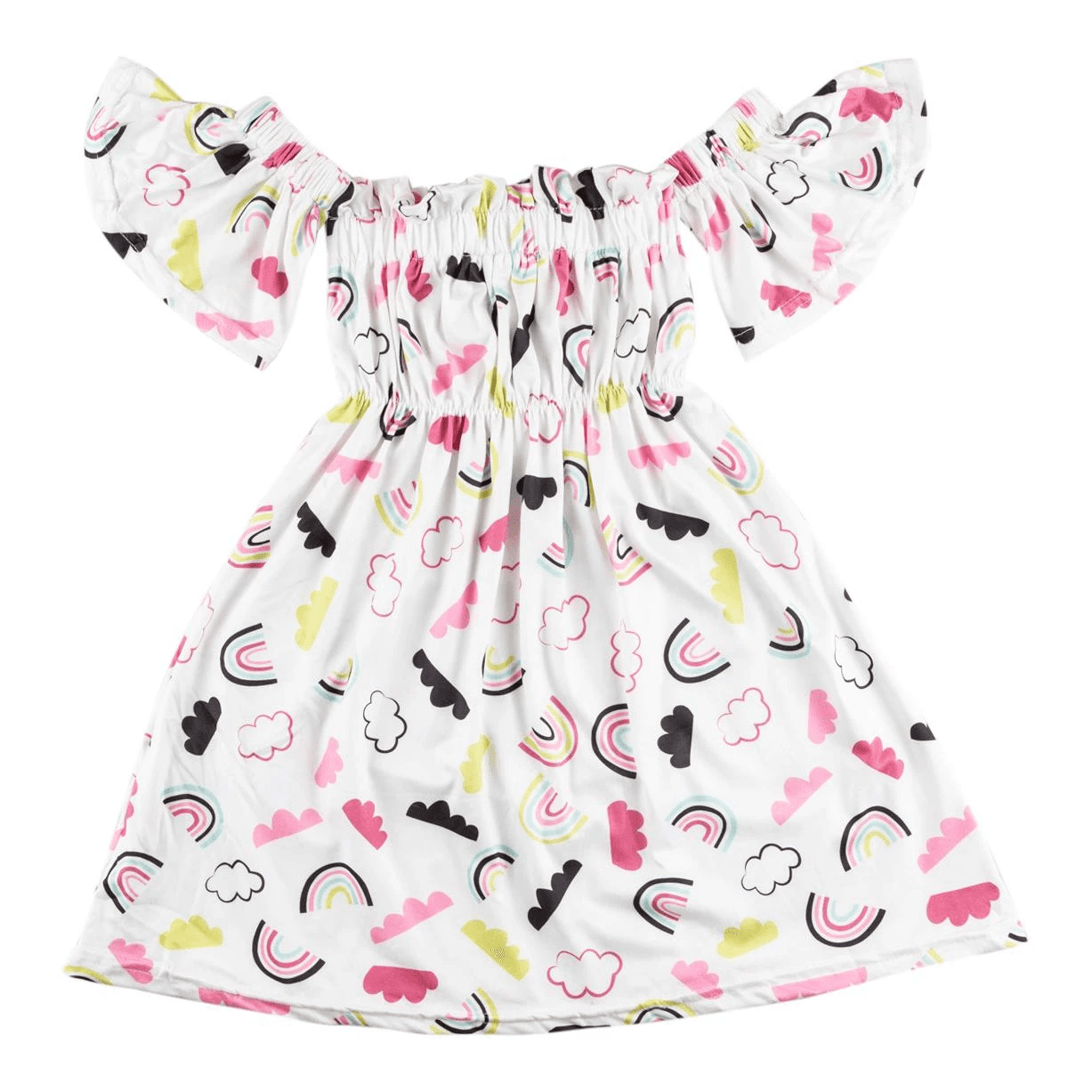 Rainbow Cloud Off the Shoulder Dress 210000018382